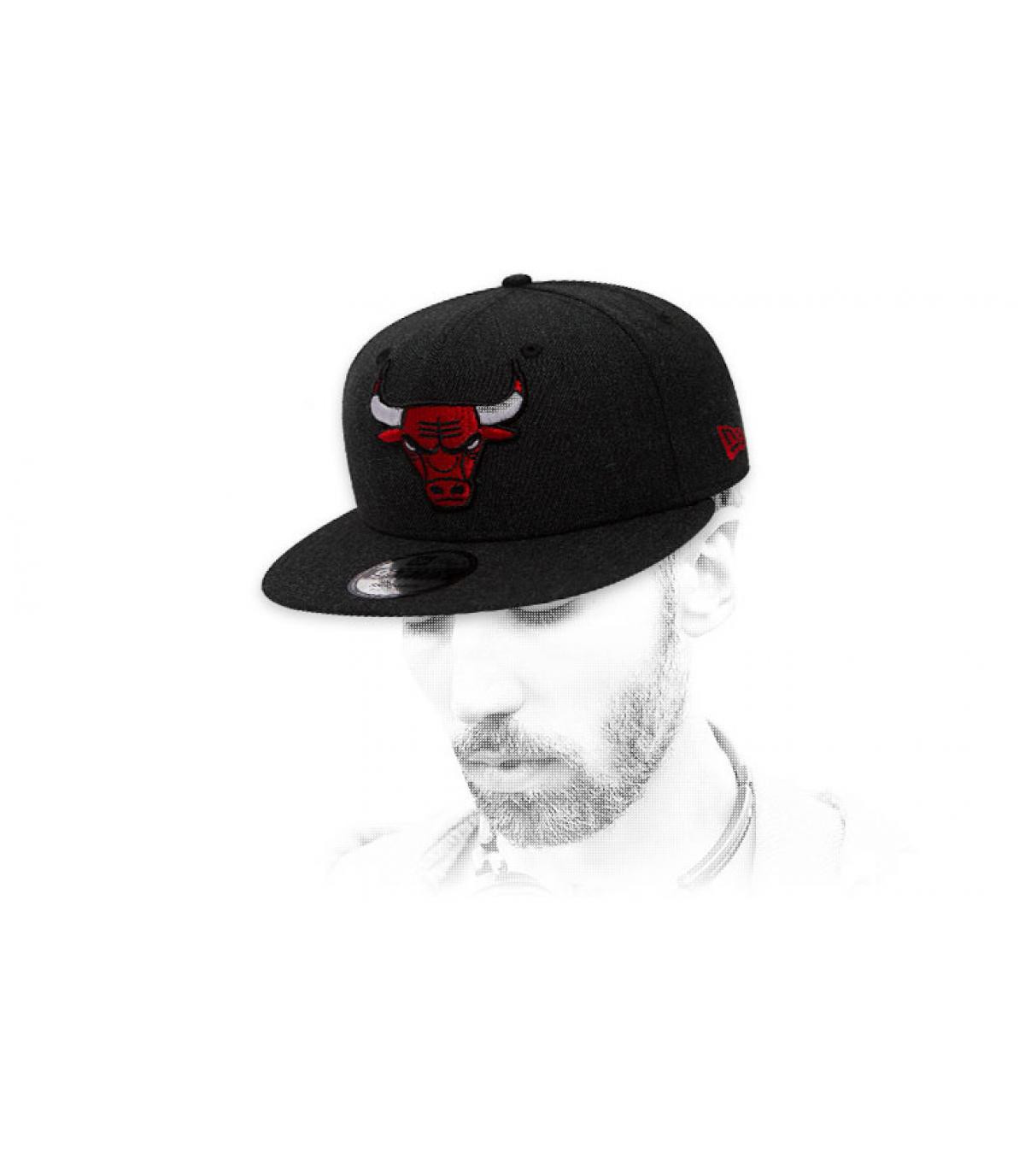 Snapback Black Heather Bulls Team Heather 9Fifty Bulls